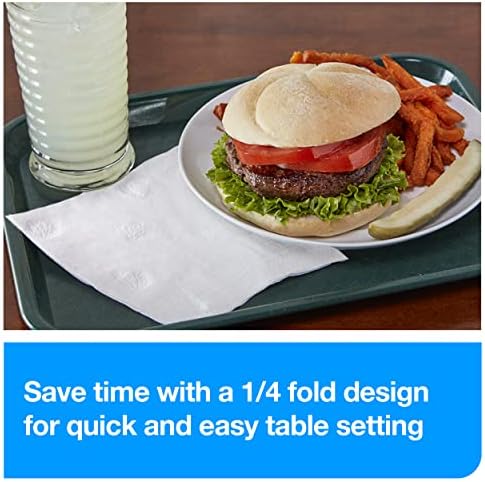 Tork White Soft Dinner Napkin, 1/4 Fold 2-ply, 16.3" x 15", 8 x 375 napkins, NP5240C