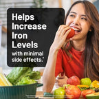 NatureWise Vegan Iron Supplement for Women & Men - Gentle on Stomach High Absorption - Coated Iron Bisglycinate Tablets + Vitamin C, Methyl B12, Folate & Organic Food Blend - 30 Tablets[30-Day Supply]