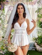 Avidlove Lingerie for Women One Piece Teddy Lace Bodysuit Sexy Babydoll V Neck Mesh Sleepwear