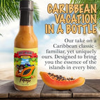 Spicy Delight Best Hot Sauce by Flavor Pirate, Aruba Hot Sauce Made With Habanero Pepper, Papaya, and Spices, Caribbean Inspired Papaya Spicy Salsa, Gluten Free, Vegan, 5 oz