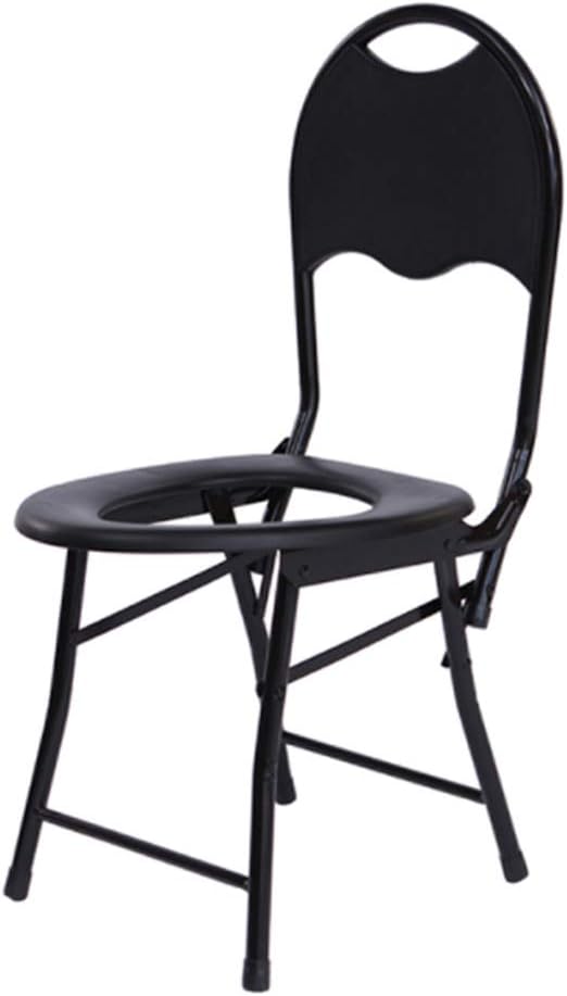 Lightweight Potty Chair Bedside Commode Seat Pregnant Bath Stool Folding Portable Toilet for Seniors, Disabled with Non-Slip Leg Pad Max.80 kg