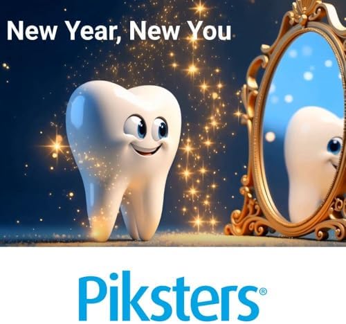Piksters Dental Floss, 4 Pack (262.4 Yds), Extra Strong Dental Floss, Plaque Remover for Teeth, Shred Resistant, Smooth Gliding, Waxed, Deep Cleaning Teeth Flosser, Oral Care for Adults & Kids