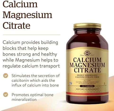 Solgar Calcium Magnesium Citrate, 250 Tablets - Supports Healthy Bones & Teeth - Musculoskeletal & Nervous System Support - Highly Absorbable - Non-GMO and Vegan - 50 Servings
