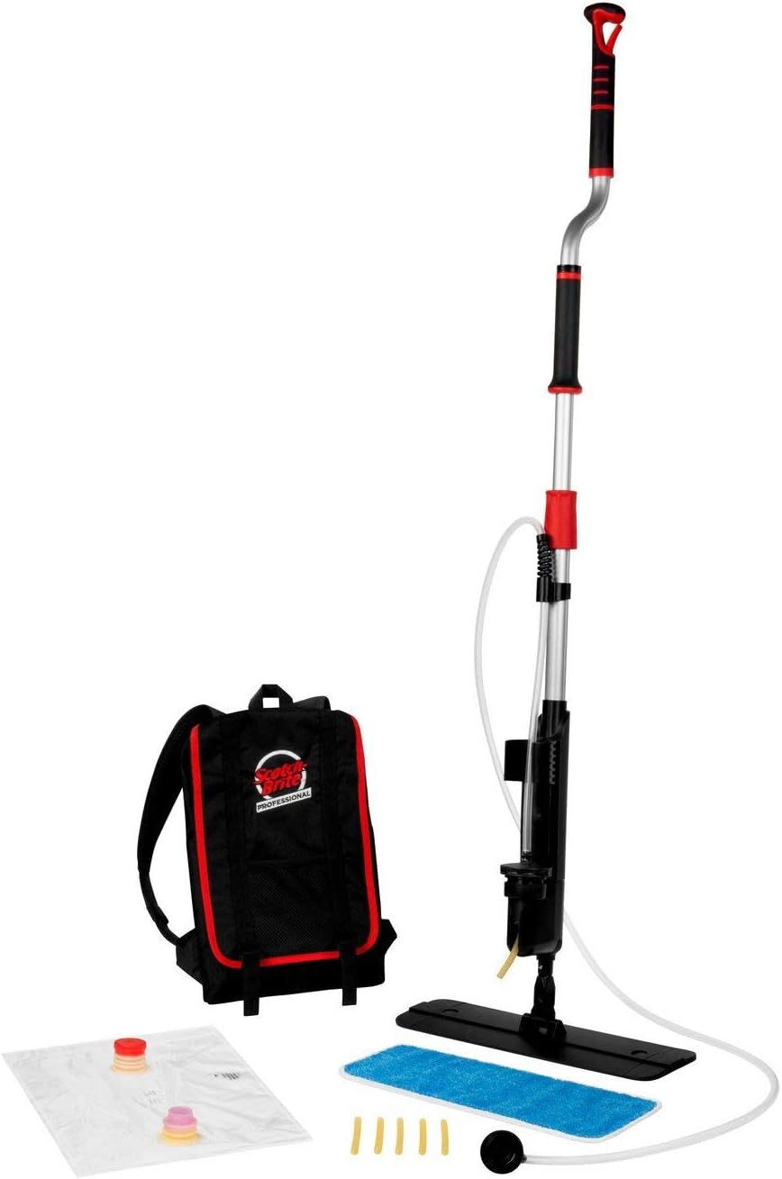Scotch-Brite Flat Mop & Backpack Fin App Kit, Ergonomic Handle