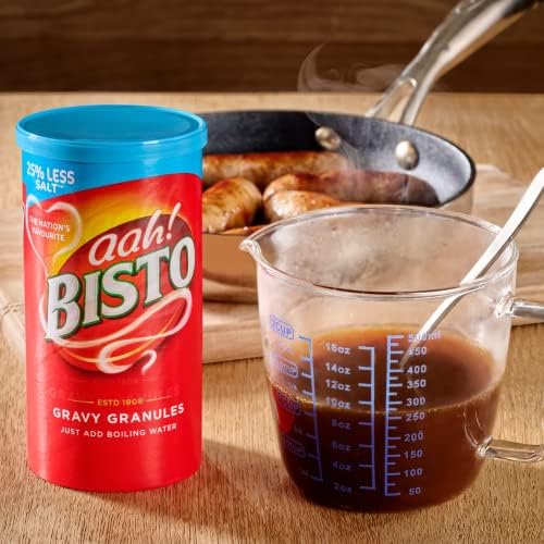 Bisto Flavoursome & Delicious Reduced Salt Gravy Granules for Hearty Family Mealtimes, 550 g Drum (Pack of 1)