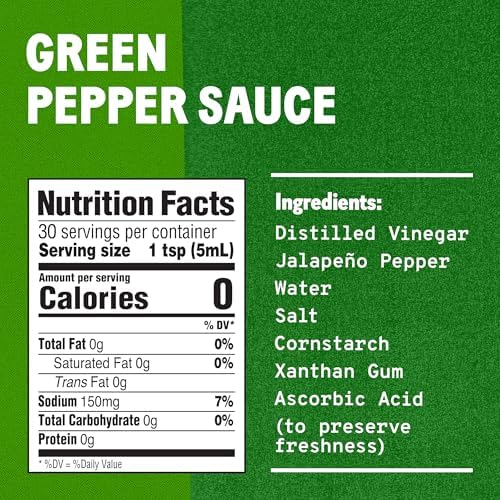 TABASCO Brand Green Jalapeno Pepper Hot Sauce, Mild Heat, Glass Bottle, Versatile & Balanced, Crisp & Zesty, Great on Mexican Dishes & More, 5 Fl Oz (Pack of 1)