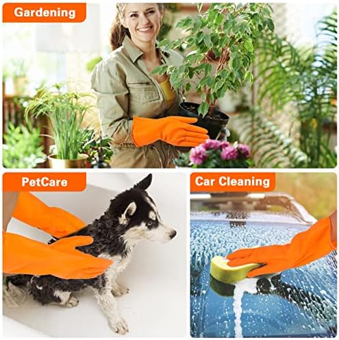 Sibba 1 Pairs Rubber Gloves Dishwashing Kitchen Dish Clean Wash Household Dishwasher Heavy Duty Bathroom Gardening