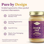FOND Regenerative Pure Duck Fat for Cooking - 14oz Pure & Unflavored Rendered Duck Fat, High Smoke Point Oil for Searing, Roasting, Sautéing - Keto & Paleo Friendly, Neutral Buttery Flavor & Non-GMO
