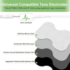 Tens Unit Electrode Pads for Shoulder Waist & Knee 4 * 6" Large Butterfly TENS Unit Pads Reusable Electrode Pads Compatible with TENS 7000, AUVON TENS, 2mm Pin Connector- 4 Pcs