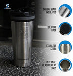 Ice Shaker Insulated Stainless Steel Shaker Bottle | 26oz, Stainless Steel | Cold for 30+ Hours | Insulated Cup with Twist-on Agitator | Odor-Free Bottle for Protein Shakes, Water, Cocktails