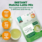 Navitas Organics Instant Matcha Latte Mix – Simple & Convenient Blend For Sweet & Creamy Latte – Mix With Water – Dairy Free & Low Sugar – USDA Organic, Non GMO, Gluten Free (11.1oz. Bag, 35 Servings)