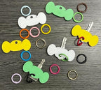 Key Turner Aid for Arthritis, Parkinson's & Limited Mobility - Easy Grip Keys Turn Assist with Easy Open Key Rings, Lightweight Ergonomic Design for Weak Hands, Flat Keys (3 Pack)
