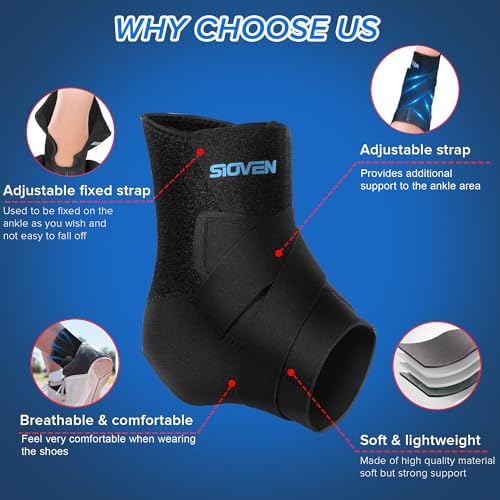 Ankle Brace for Women & Men - Ankle Support for Sprained Ankle, Tendonitis, Achilles, Injury Recovery, Plantar Fasciitis, Ankle Compression Sleeve Wrap for Running, Basketball (Medium)