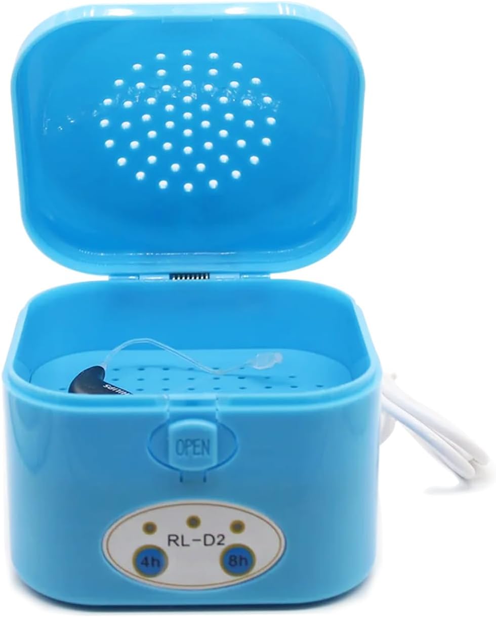 Hearing Aid Dryer for Rechargeable Hearing Aid,Hearing Aid Dryer Dehumidifier, Electronic Partner Constant Temperature Automatic Drying System, Hearing Aid Cleaner, Removes Sweat and Moisture