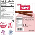 Zyluc Strawberry Wafer Rolls – Crispy Cream-Filled Cookies, Sweet Strawberry-Flavored Snack, 200 Calorie Portion Pack, No Cholesterol, Zero Trans Fat, Premium Treat – 12 Rolls Per Pack – (50g x 5 Boxes)