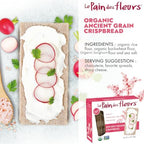 Le Pain Des Fleurs Organic Ancient Grain Crispbread | Low Sodium, Low Fat, Vegan, & Gluten Free Crackers| 6 Pack of 5.3 oz Boxes