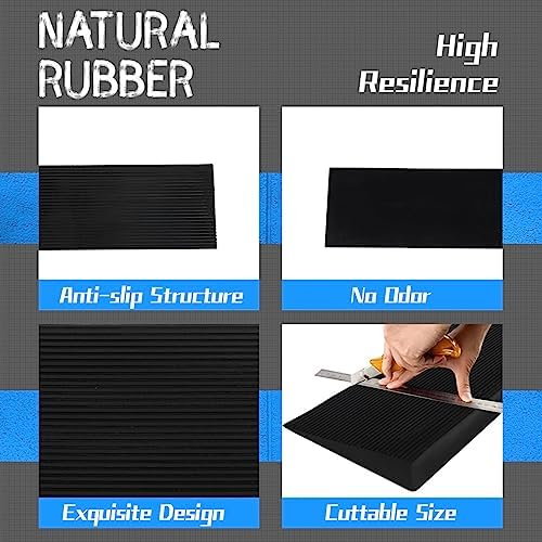 1" Rise Threshold Ramp for Doorways, 2204 LBS Capacity Rubber Threshold Ramp, Non-Slip Driveway Curb Ramps Handicap Ramp for Wheelchair Scooter Stroller, Cuttable and Adjustable Size