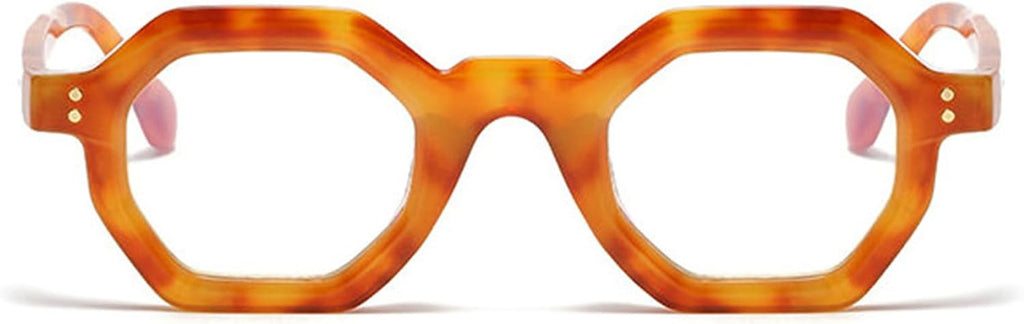 helena Retro Polygon Round Design Reading Glasses For Men Women Blue Light Blocking Computer Readers UV400