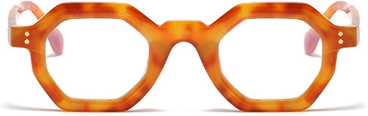 helena Retro Polygon Round Design Reading Glasses For Men Women Blue Light Blocking Computer Readers UV400