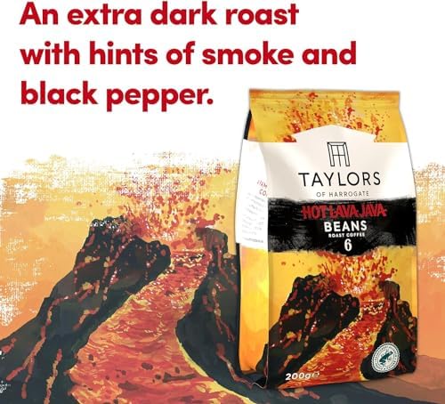 Taylors of Harrogate Coffee Beans (Each Pack 200g). Pick Any 6 from 7+ Flavours Inc. Hot Lava Java, Lazy Sunday, Rich Italian, Latte, Espresso, Cacao Superior Colombia,Brazil Praline Especial and More