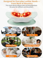 Smart Lower Back Massager with Soothing Warm Therapy & Air Traction – Spinal Decompression Device for Sciatica Relief, Lumbar Pressure & Stiffness - Ideal Gift for Parents & Loved Ones