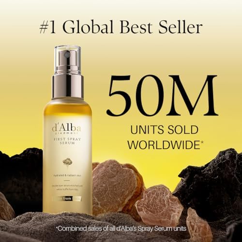 d'alba Piedmont Italian White Truffle First Spray Serum, Vegan Skin Care, Light-weight Face Moisturizer, Glow Serum for Radiant Skin, Non Comedogenic, All In One Mist, Korean Skin Care (3.38 fl oz.)