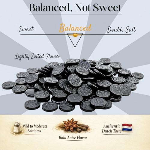 deReuze Black Licorice Candy Authentic Dutch Coins, Firm & Lightly Salted European Import, 2 x 1 lb Bulk Bags for True Licorice Lovers