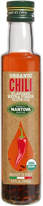 Mantova Organic Chili Flavored Extra Virgin Olive Oil, 8.5 Fl Oz