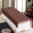 Beauty Bed Cover with Face Hole Anti-Slip Massage Table Pads Pure Color Spa Treatment Massage Sheet Set Fitted Massage