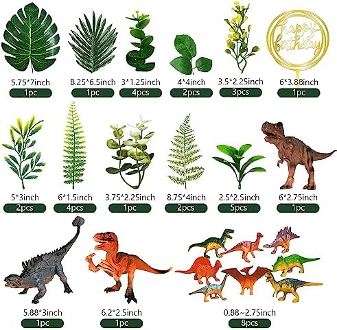 Dinosaur Cake Toppers Artificial Plants Grass Cake Decorations for Dinosaur Theme Jungle Birthday Supplies (Style 2)