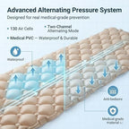 Alternating Pressure Air Mattress Pad with Ultra Quiet Pump – Bed Mattress Topper Anti Decubitus, Waterproof & Durable | Bed Sore & Pressure Ulcer Prevention for Hospital, Nursing Home or Home Care