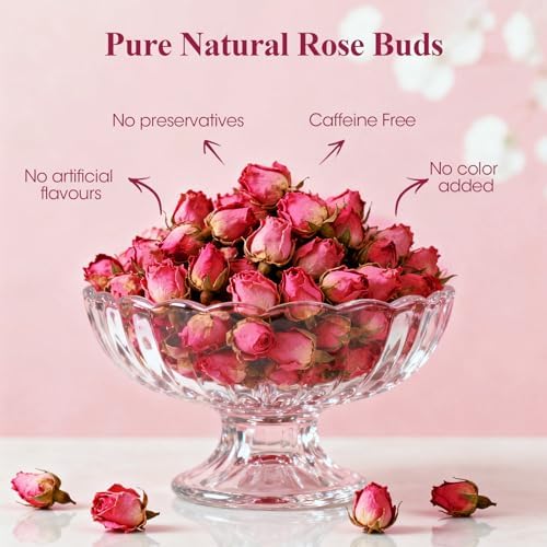 Rose Bud Tea Dried Red Rose,MQUPIN Rose Tea 100% Natural Pure Flower Edible Buds Tea Culinary Food Grade Red Rosebud for Drinking DIY Gift (250g/3Packs)
