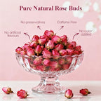 Rose Bud Tea Dried Red Rose,MQUPIN Rose Tea 100% Natural Pure Flower Edible Buds Tea Culinary Food Grade Red Rosebud for Drinking DIY Gift (250g/3Packs)