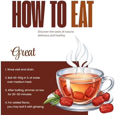GAGOPA Dried Jujube Fruit – 100% Korean Red Dates, Naturally Sweet Flavor, Perfect for Tea, Soups & Samgyetang, Caffeine-Free Herbal Ingredient, 100g Pack