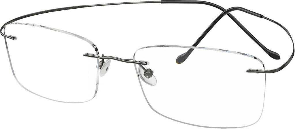 Eyekepper Titanium Rimless Reading Glasses Readers Men Gunmetal