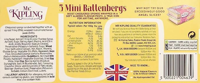 Mr Kipling Mini Battenberg Cake 5Pk By Mr. Kipling (Pack of 1)