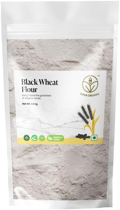 Shiva Organic Black Wheat Atta - 1.5 kg | High Fiber, Low Gluten Ancient Grain with Abundant Bran