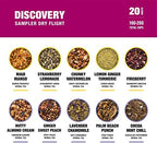 Tiesta Tea - Discovery Sampler Dry Flight Set, Loose Leaf, High to No Caffeine, Hot & Iced Up to 200 Cups, Tea Variety Pack with Green, Herbal, Black & Chai Brew, 20 Resealable Sample Pouches