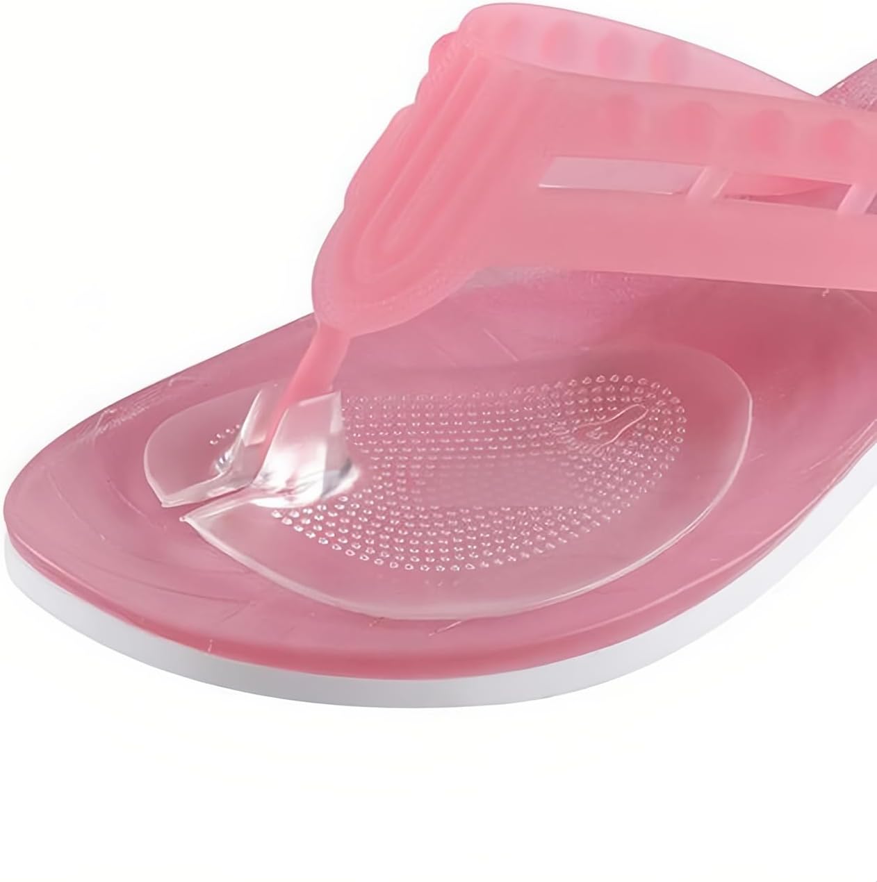 3 Pair Self-Adhesive Silicone Gel Forefoot Cushions Grip Pads Non Slip Pain Relief Sandal Insoles For Thong Slipper Protectors Toe Posts Protectors For Women Men (Transparent)