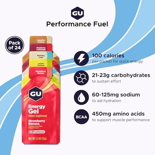 GU Energy, Original Energy Gels, Caffeine-Free Mixed - 24 Count
