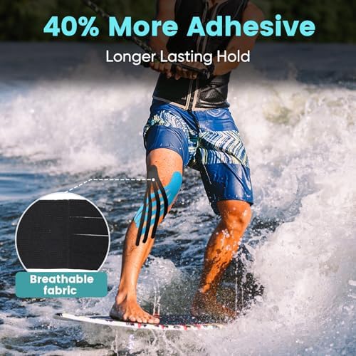 PreCut Kinesiology Tape for Knees, 4 Colors 40 PCS, Knee Tape for Knee Pain Relief (Patented)
