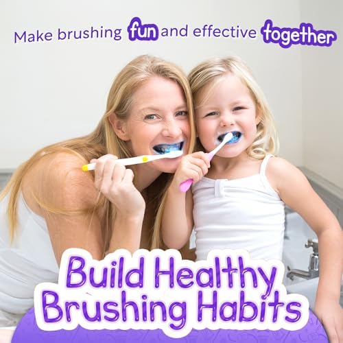 JJ Care Disclosing Tablets for Kids - 48 Count, Individually Wrapped Plaque Disclosing Tablets for Kids Brushing Teeth, Grape Flavored Plaque Remover, Dental Care for Teeth Brushing