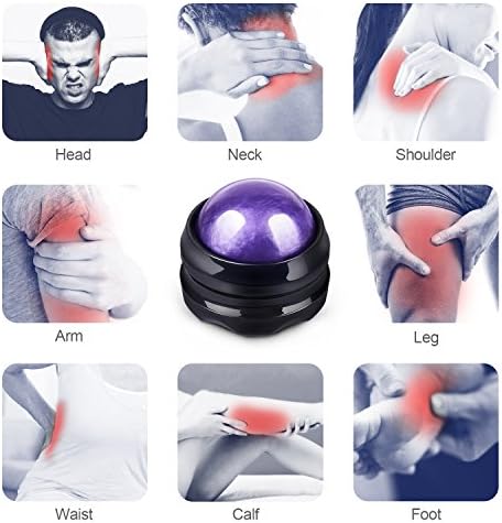 Solacium Manual Massage Roller Ball - Massager and Therapy Tool for Sore Muscles, Shoulders, Arms, Neck, Back, Feet, Body, Deep Tissue, Stiffness, Joint Pain, Stress Relief