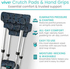 Vive Crutch Pads & Hand Grips - Padding for Walking Arm Crutches - Universal Underarm Padded Forearm Handle Pillow Covers for Hand Grips - Soft Foam Armpit Accessories for Adults, Kids (Paisley)