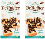 De Ruijter Dutch Chocolate Flakes, Milk & White, Vlokfeest 2 box pack, 10.5oz/300g each