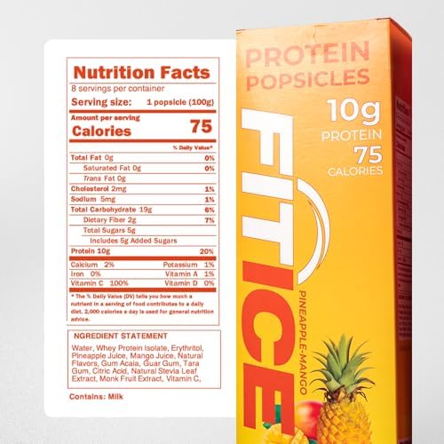 10g Protein Frozen Popsicles – Lemon, Pineapple Mango & Variety Pack – Low Sugar, Gluten-Free Protein Pops – 8 Count Healthy Frozen Snack & Dessert for Kids & Adults. (Pineapple Mango)