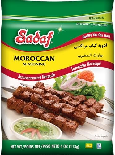 Sadaf Moroccan Seasoning - Moroccan Blend Seasoning for Cooking & Food Flavoring - Moroccan Cuisine - Spices & Seasonings - Kosher - 4 oz Resealable Bag