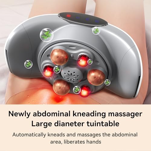 Automatic Abdominal Massager, Bianstone Belly Rubbing Instrument, Dual-use for Waist and Abdomen, Positive and Negative Massage, Flatulence Relief, Promote Intestinal Peristalsis (White)