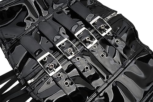 bslingerie Womens PVC Leather Underbust Waist Training Body Shaper Bustier Corset Top