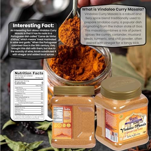 Rani Vindaloo Curry Masala Indian Spice Blend 16oz (1lb) 454g PET Jar ~ All Natural | Salt Free | Vegan | Gluten Friendly| NON-GMO | Kosher | No colors | Indian Origin